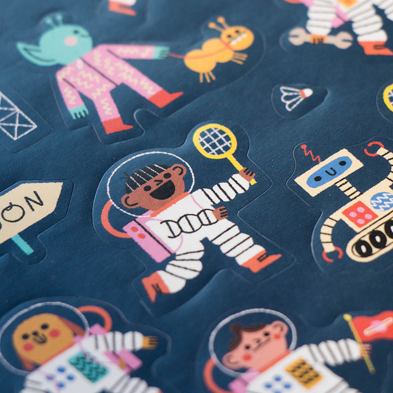 Actividad creativa con pegatinas